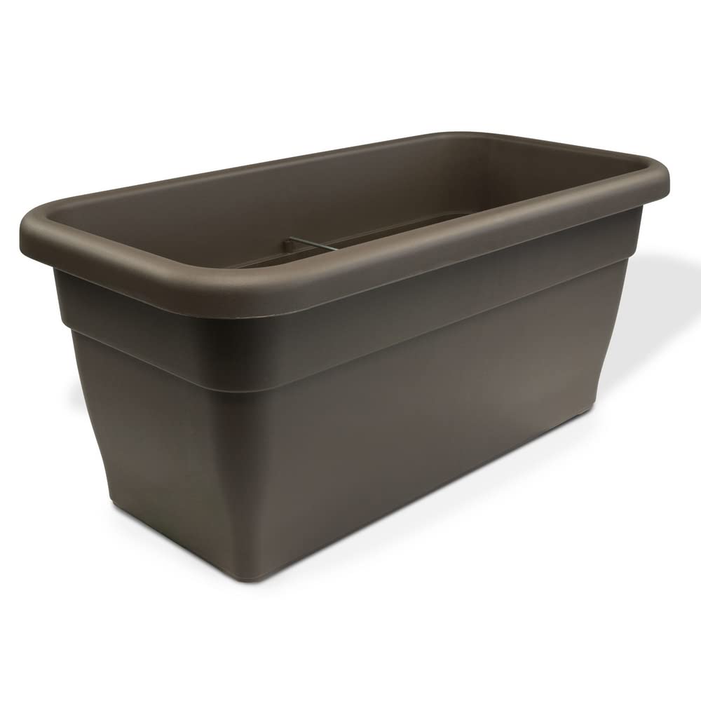 MePla Blumentrog - länglicher Blumentopf - wetterfestes Pflanzgefäß - UV-beständiger Blumenkübel - Pflanzentopf - Pflanzen-Trog - 50x25 cm (Innen: 45 x 21 cm) - Anthrazit