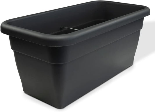 MePla Blumentrog - länglicher Blumentopf - wetterfestes Pflanzgefäß - UV-beständiger Blumenkübel - Pflanzentopf - Pflanzen-Trog - 50x25 cm (Innen: 45 x 21 cm) - Anthrazit