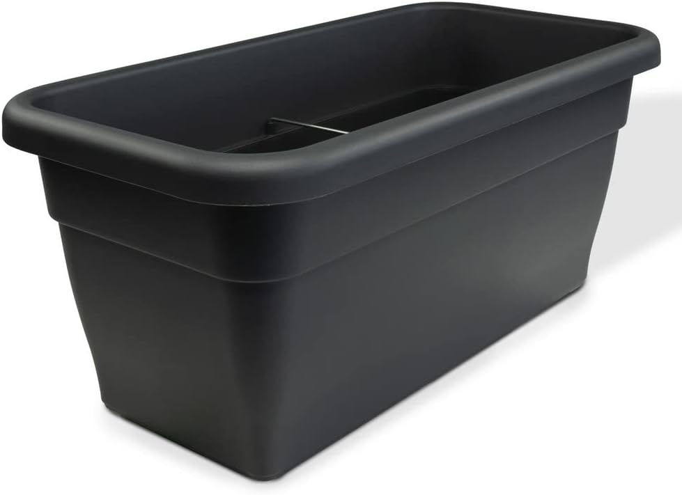 MePla Blumentrog - länglicher Blumentopf - wetterfestes Pflanzgefäß - UV-beständiger Blumenkübel - Pflanzentopf - Pflanzen-Trog - 50x25 cm (Innen: 45 x 21 cm) - Anthrazit