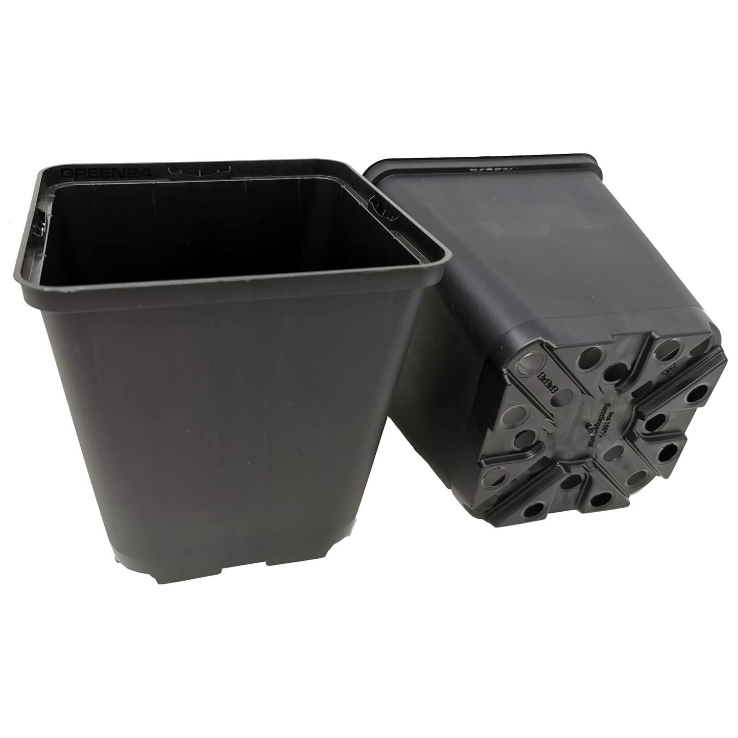 GREEN24 50 Stck. Pflanztöpfe 9x9x9,5cm Vierecktopf Profi Anzuchttopf Pflanztopf Blumentopf Vierkant-Töpfe (50, 9x9x9.5), schwarz, innen & außen geeignet