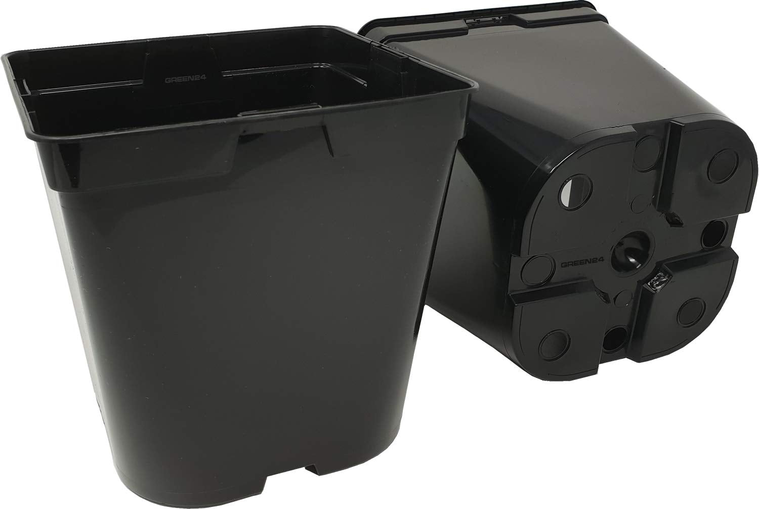 GREEN24 50 Stck. Pflanztöpfe 9x9x9,5cm Vierecktopf Profi Anzuchttopf Pflanztopf Blumentopf Vierkant-Töpfe (50, 9x9x9.5), schwarz, innen & außen geeignet