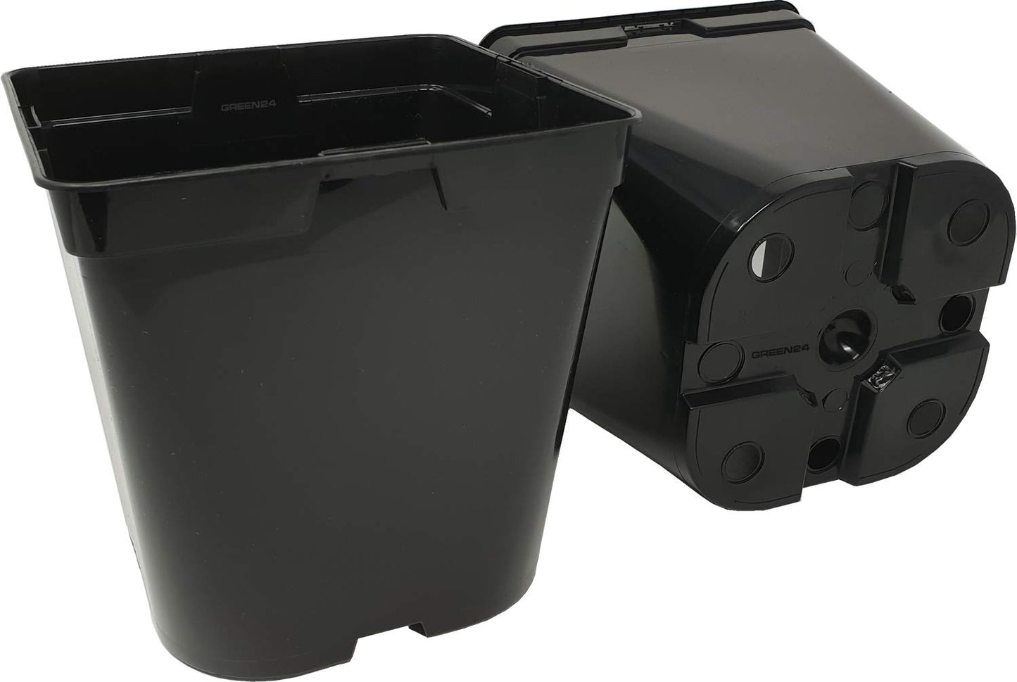 GREEN24 50 Stck. Pflanztöpfe 9x9x9,5cm Vierecktopf Profi Anzuchttopf Pflanztopf Blumentopf Vierkant-Töpfe (50, 9x9x9.5), schwarz, innen & außen geeignet