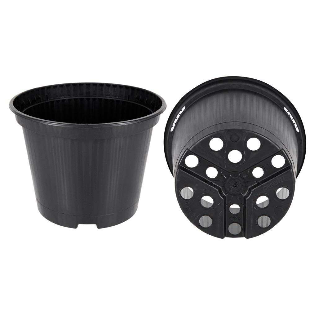 GREEN24 50 Stck. Pflanztöpfe 9x9x9,5cm Vierecktopf Profi Anzuchttopf Pflanztopf Blumentopf Vierkant-Töpfe (50, 9x9x9.5), schwarz, innen & außen geeignet