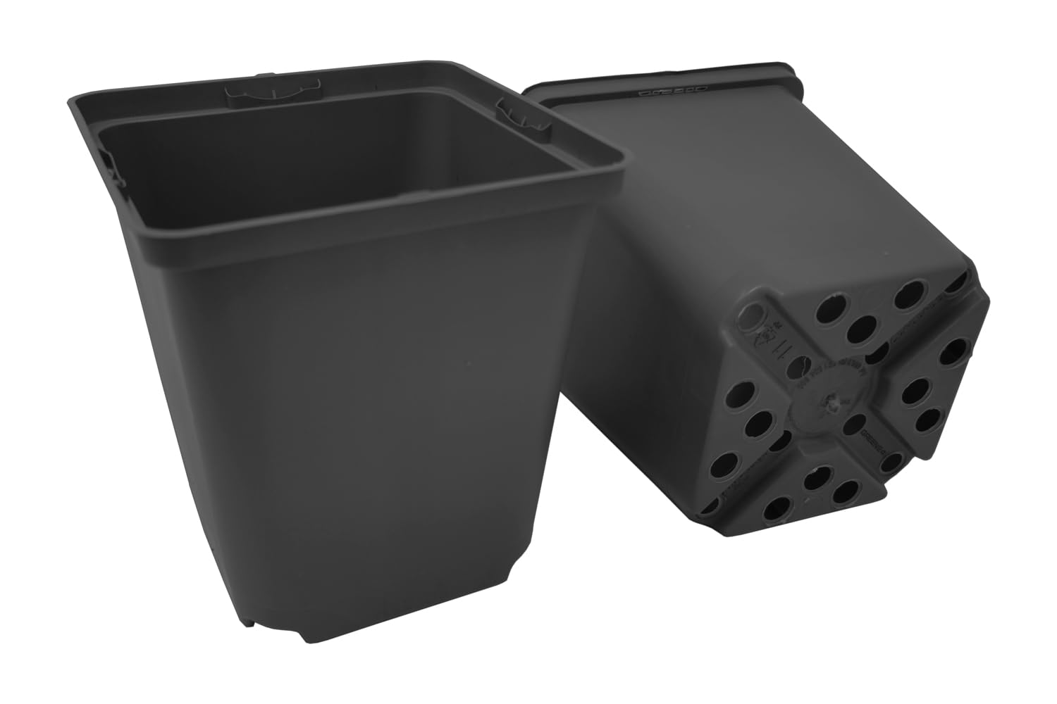 GREEN24 50 Stck. Pflanztöpfe 9x9x9,5cm Vierecktopf Profi Anzuchttopf Pflanztopf Blumentopf Vierkant-Töpfe (50, 9x9x9.5), schwarz, innen & außen geeignet