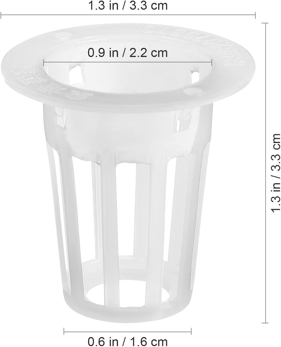 DOITOOL Hydroponic Topf : 100 Stücke Garten Net Pot Netztopf Tasse Töpfe Kunststoff Hydrokultur Net Topf Netztöpfe Eimer Korb Für Hydrokultur Liefert (Weiß 3 4X3 5X1 7 cm)