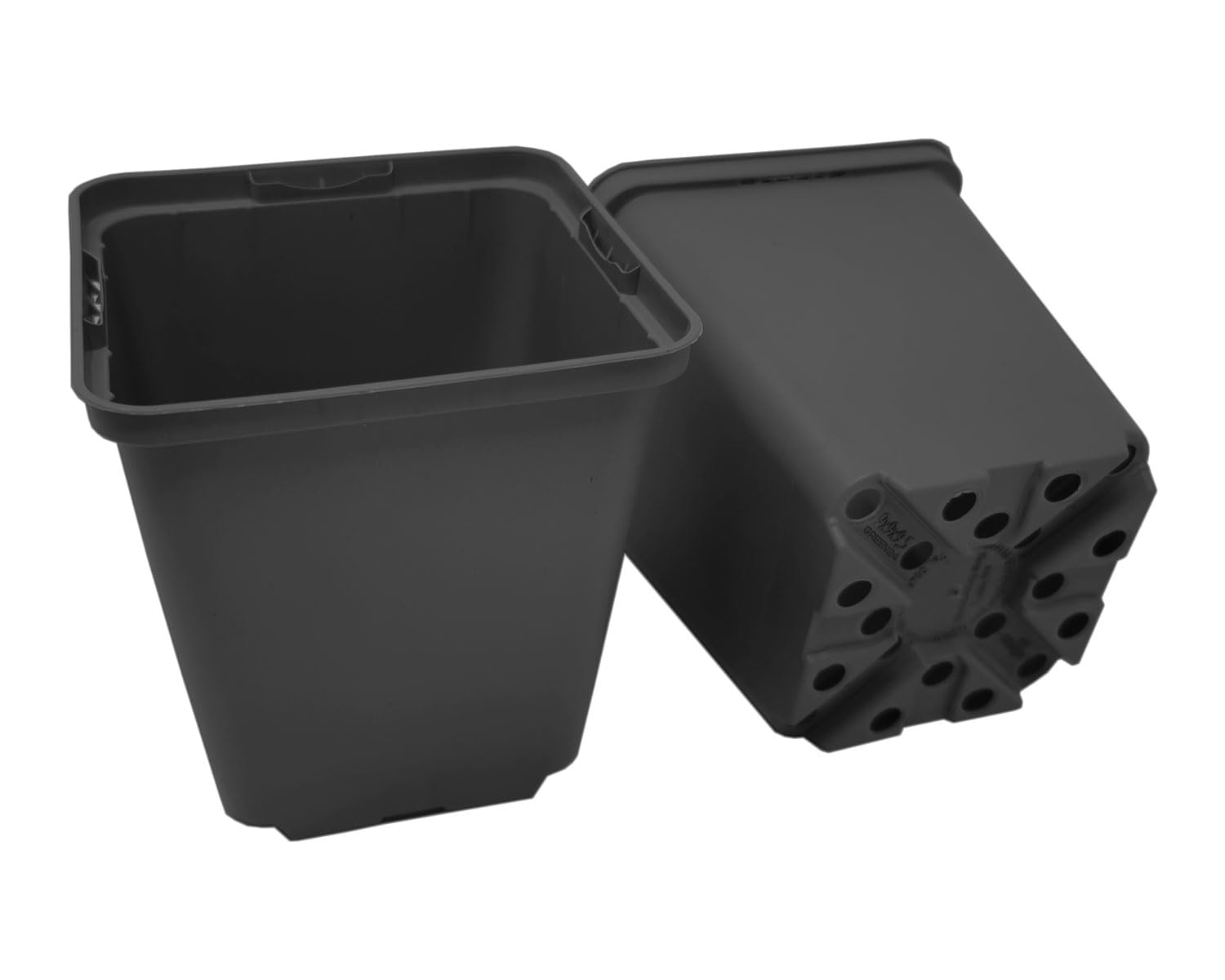 GREEN24 50 Stck. Pflanztöpfe 9x9x9,5cm Vierecktopf Profi Anzuchttopf Pflanztopf Blumentopf Vierkant-Töpfe (50, 9x9x9.5), schwarz, innen & außen geeignet