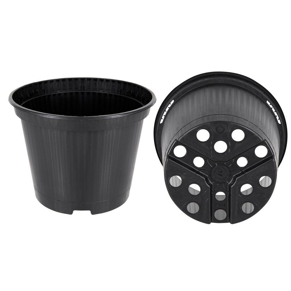 GREEN24 50 Stck. Pflanztöpfe 9x9x9,5cm Vierecktopf Profi Anzuchttopf Pflanztopf Blumentopf Vierkant-Töpfe (50, 9x9x9.5), schwarz, innen & außen geeignet