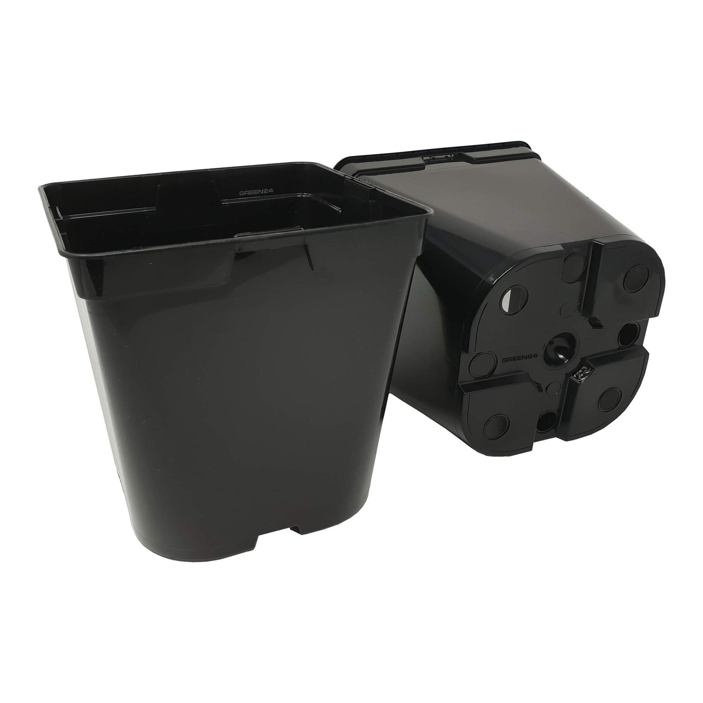 GREEN24 50 Stck. Pflanztöpfe 9x9x9,5cm Vierecktopf Profi Anzuchttopf Pflanztopf Blumentopf Vierkant-Töpfe (50, 9x9x9.5), schwarz, innen & außen geeignet