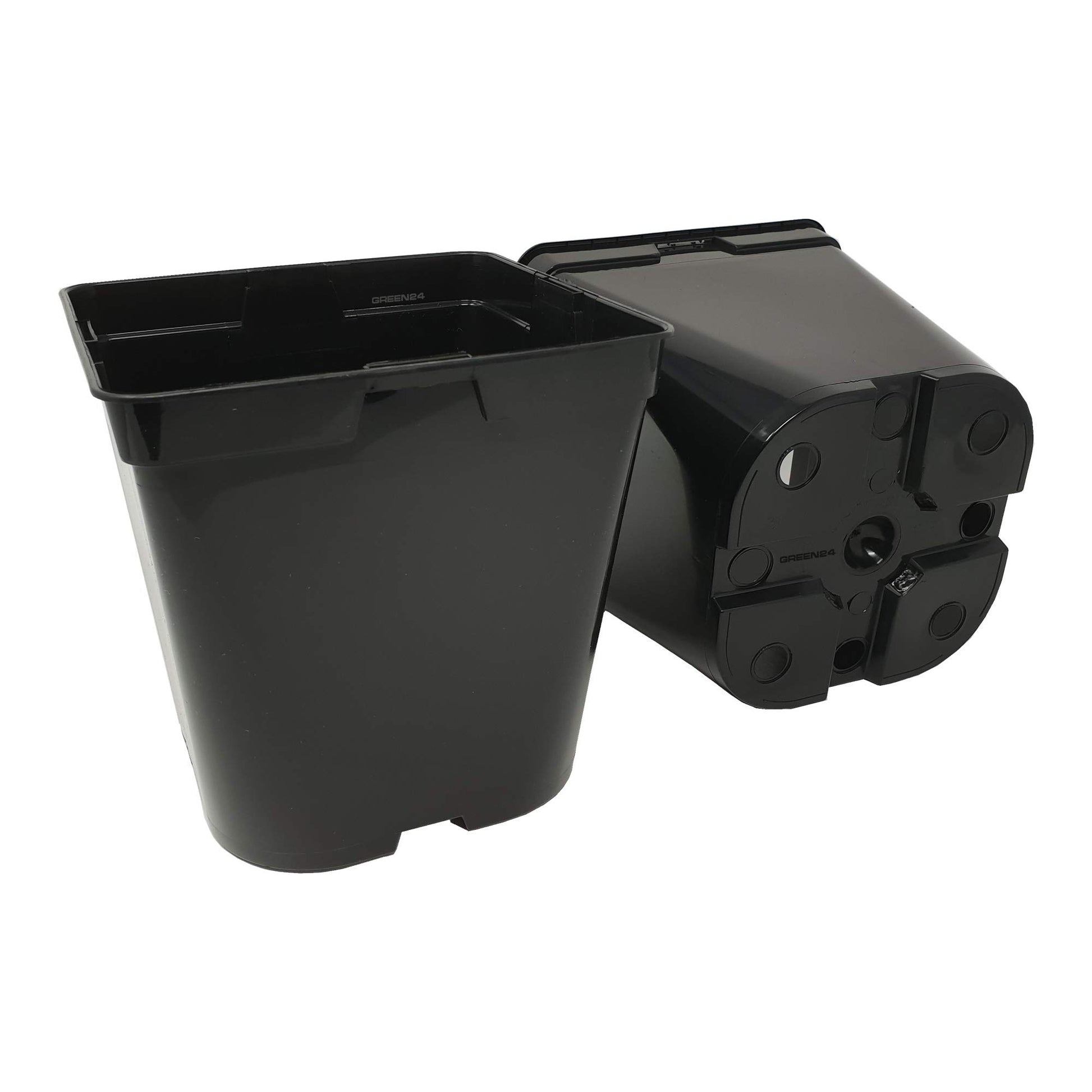 GREEN24 50 Stck. Pflanztöpfe 9x9x9,5cm Vierecktopf Profi Anzuchttopf Pflanztopf Blumentopf Vierkant-Töpfe (50, 9x9x9.5), schwarz, innen & außen geeignet