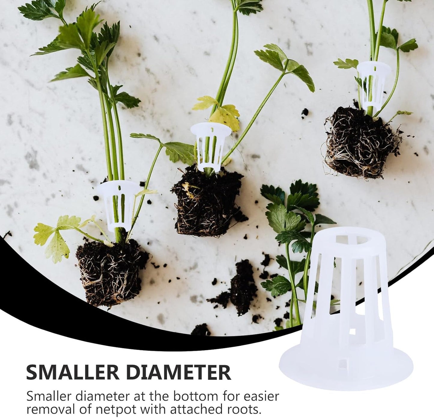 DOITOOL Hydroponic Topf : 100 Stücke Garten Net Pot Netztopf Tasse Töpfe Kunststoff Hydrokultur Net Topf Netztöpfe Eimer Korb Für Hydrokultur Liefert (Weiß 3 4X3 5X1 7 cm)