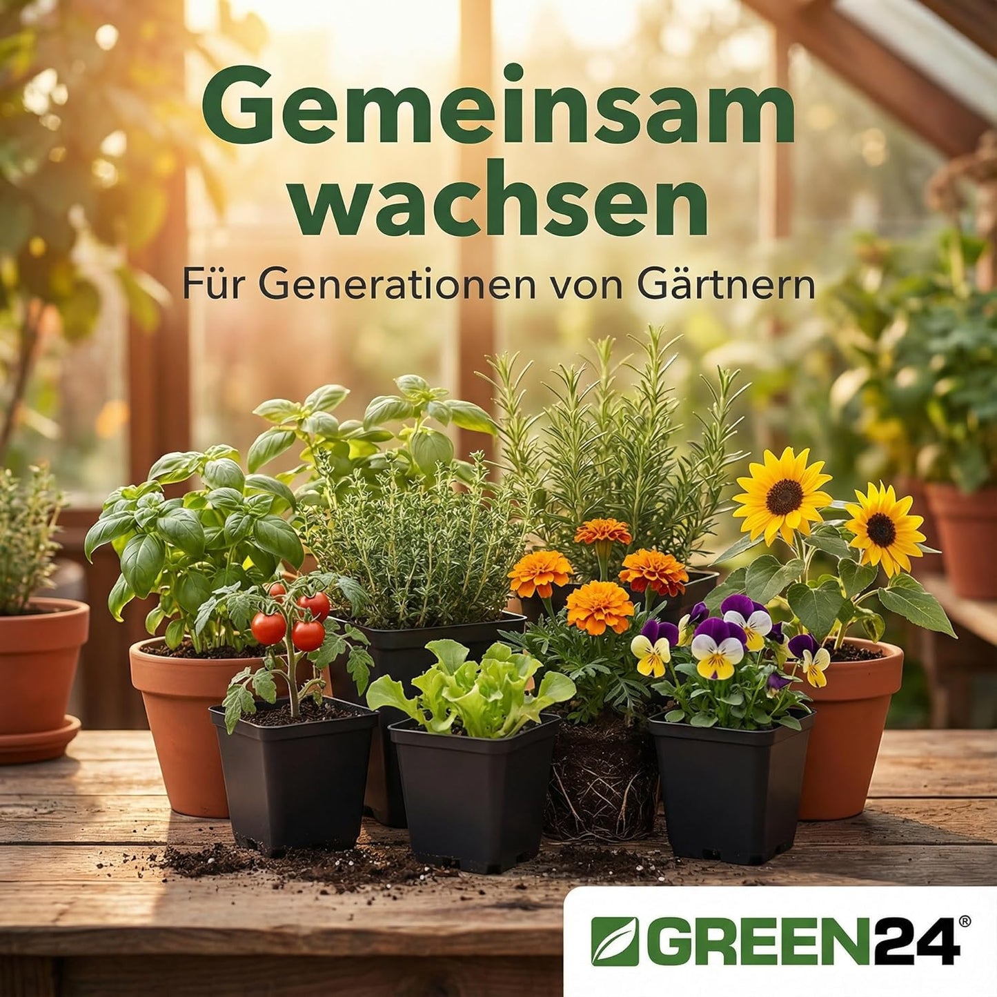 GREEN24 50 Stck. Pflanztöpfe 9x9x9,5cm Vierecktopf Profi Anzuchttopf Pflanztopf Blumentopf Vierkant-Töpfe (50, 9x9x9.5), schwarz, innen & außen geeignet